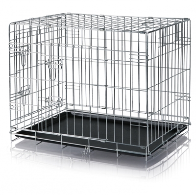 Relaxdays Boîte transport chiens, pour voiture, oblique, cage en aluminium  canidés, HxLxP : 60x55x76,5 cm, grise