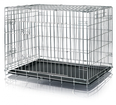 Relaxdays Boîte transport chiens, pour voiture, oblique, cage en aluminium  canidés, HxLxP : 60x55x76,5 cm, grise