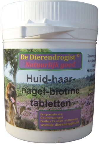 Dierendrogist huid-haar-nagel-biotine tabletten