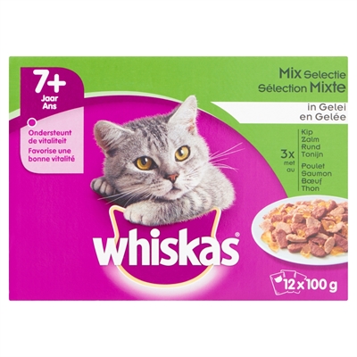 Whiskas multipack pouch senior mix selectie vlees / vis in saus