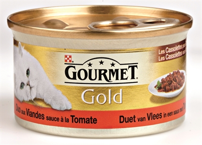 Gourmet gold cassolettes duet van vlees in saus met tomaten