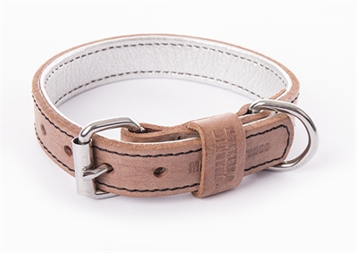 Martin sellier halsband hond dakota leer zalmkleurig