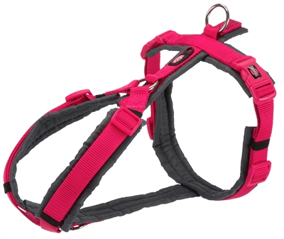 Trixie hondentuig premium trekking fuchsia / grijs