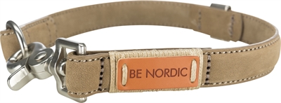 Trixie halsband hond be nordic leer zand beige