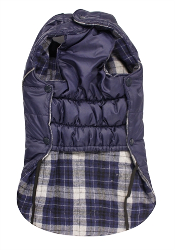 Manteau pour chien Croci double face bleu mat