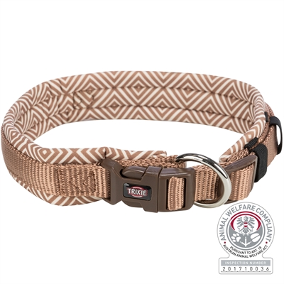 Trixie halsband hond boho extra breed met ruit karamel