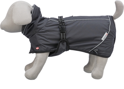 TRIXIE Hundejacke Calvi – Winddichter Mantel Für Hunde In Größe L (Rückenlänge 62 Cm), Schwarz