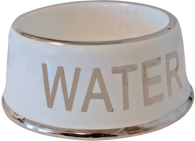 Drinkbak hond water wit/zilver