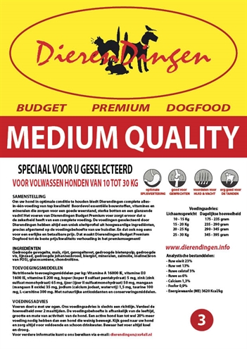 Budget premium dogfood adult medium