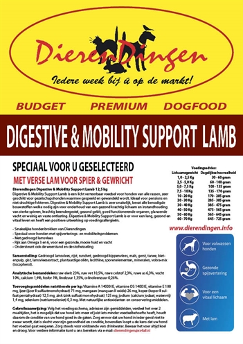 Budget premium dogfood digestive & mobility support lamb