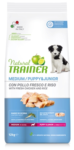 Natural trainer dog puppy / junior medium chicken